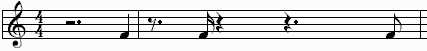 bars with dotted rests in them
