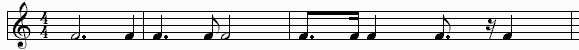 Bars containing dotted notes